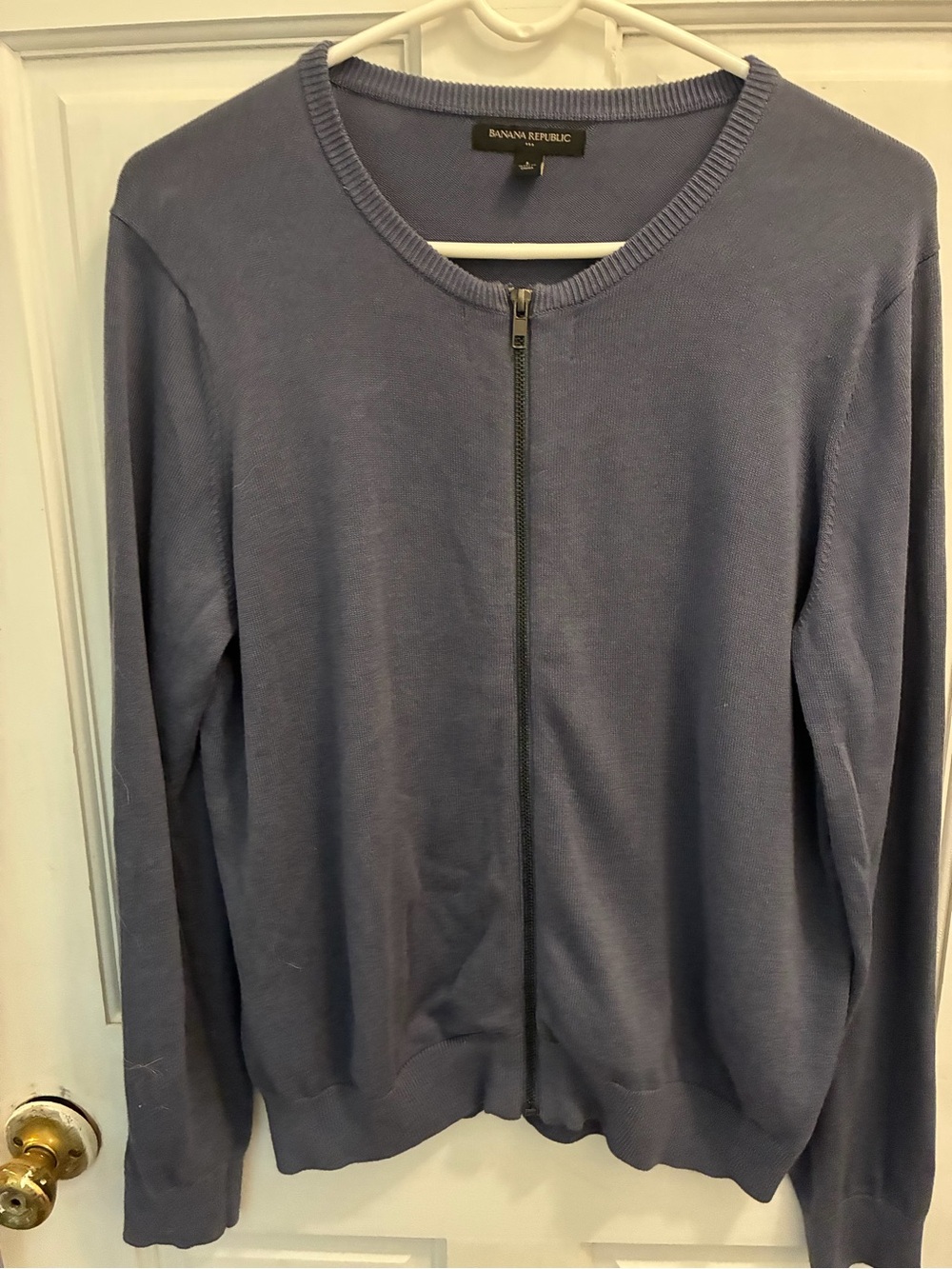Banana Republic Women’s Slate Blue Zip Cardigan Sweater